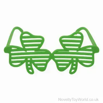 Green Irish Shamrock Shutter Glasses