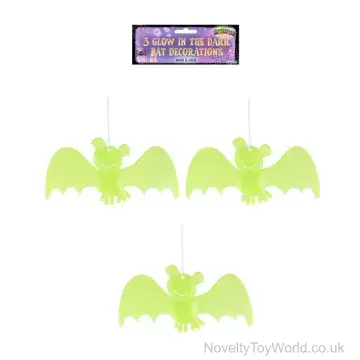 Hanging Bats Glow In The Dark Decoration (20cm x 15cm)