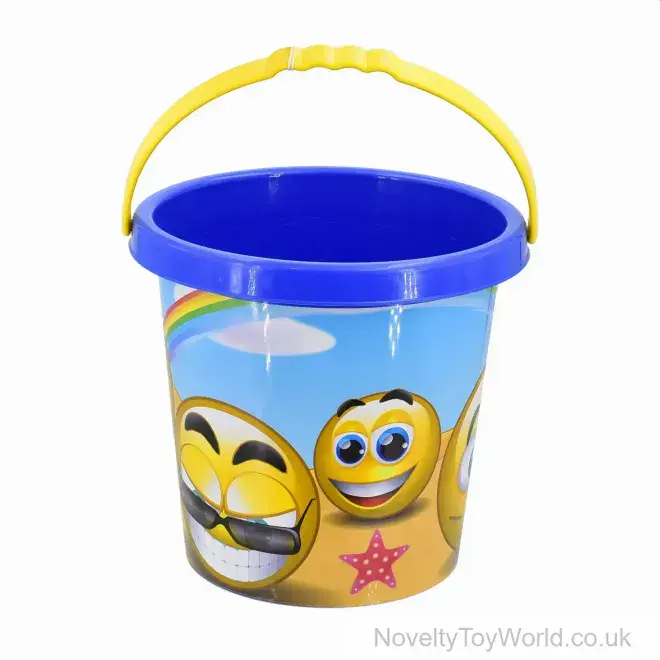 Happy Smiley Face Beach Bucket (15cm) | Bulk Buy Beach Toys