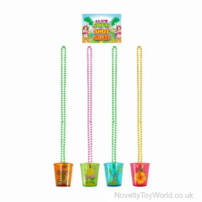 Wholesale | Hawaiian Shot Glass Necklace - Luau Party Dress Up
