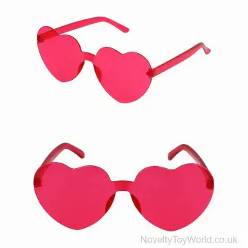 Heart Shaped Hot Pink Glasses - Adult