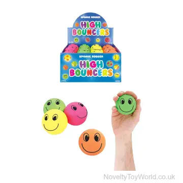 Hi-Bounce Neon Smile Face Ball (6.2cm)
