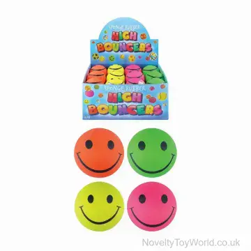 Hi-Bounce Neon Smile Face Ball (6.2cm)