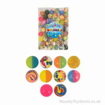 High Bounce Bouncy Ball Assortment - 50 Per Bag (4.3cm)
