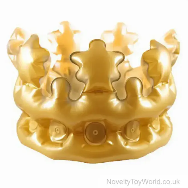Bulk Buy Inflatable Crowns - Gold (33cm) Adult Size | Wholesale Novelties UK