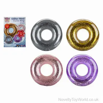Inflatable Glitter Filled Swimming Pool Rings (50cm)