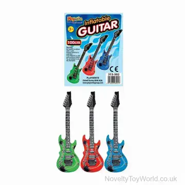 Inflatable Guitars Assorted Green, Red, Blue (100cm)