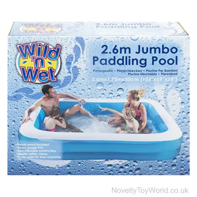 Inflatable Jumbo Paddling Pool (2.6m x 1.75m) | Wholesale Paddling Pools & Pool Toys UK