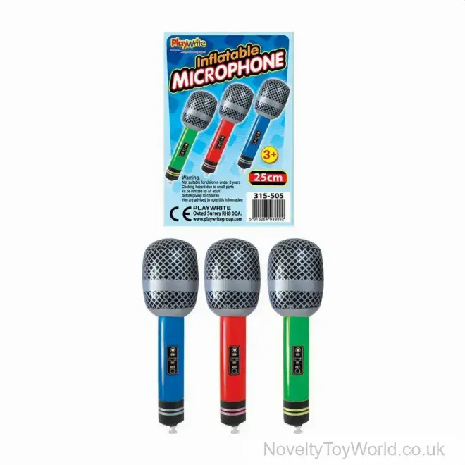 Bulk Buy Inflatable Microphone -Small (25cm) | Wholesale Novelties UK