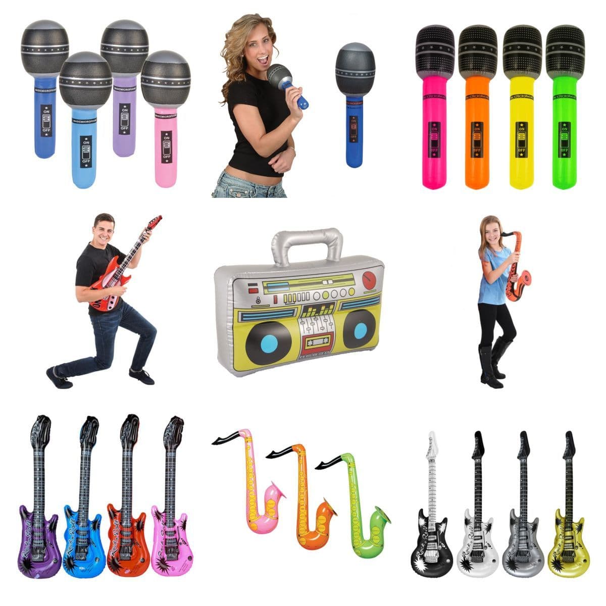 Bulk Inflatable Instruments Inflatable Musical Themed & Instruments Assortment | Wholesale Novelties UK