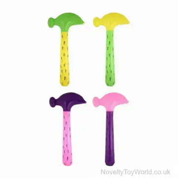Inflatable Neon Hammer - 4 Assorted Colours (86cm)