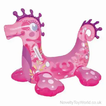 Inflatable Ride On Pink Seahorse Pool Toy (118cm)