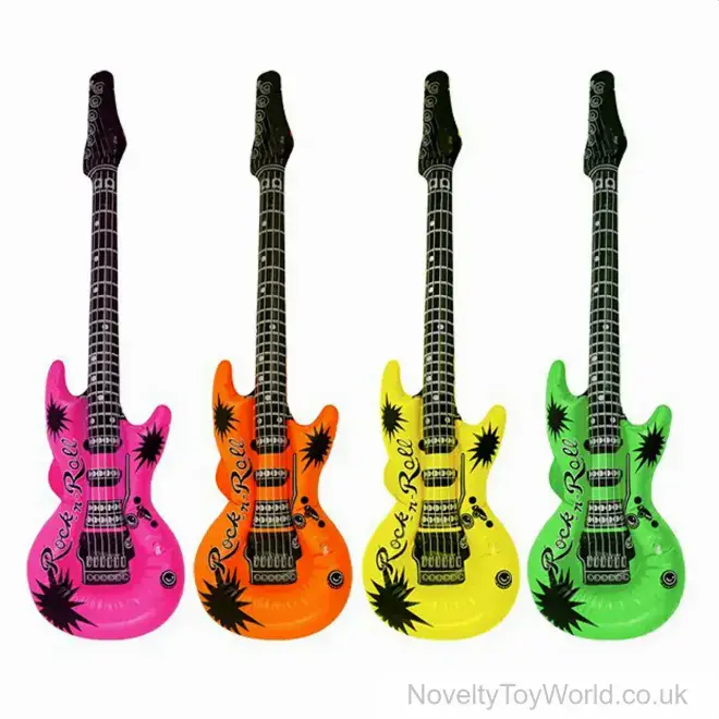 Bulk Buy Inflatable Rock n Roll Guitars (105cm) | Wholesale Novelties UK