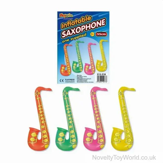 Inflatable Blow-Up Saxophone - Fun Party Prop For 60s, 70s, 80s Disco & Fancy Dress