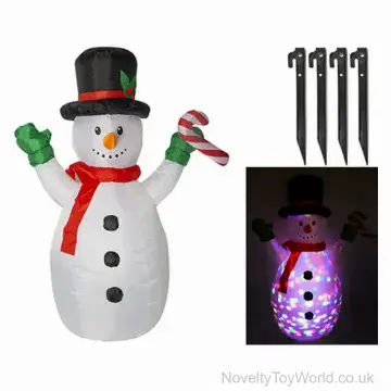 Inflatable Snowman Decorations With Lights - 1.5M
