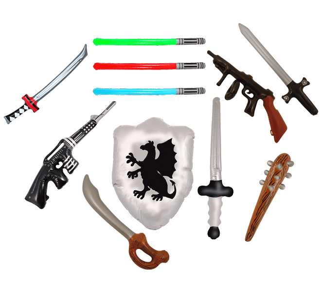 Inflatable Weapons Assortment | Wholesale Blow Up Novelties UK