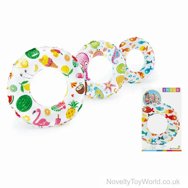 Bulk Buy Intex Lively Beach Theme Swim Rings (51cm) | Wholesale Pool Toys UK