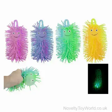 Jiggly Worm Sensory Toy Light Up (15cm x 6cm) 4 Assorted Designs