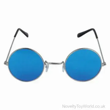 John Lennon Sunglasses - Blue Lens Silver Frame