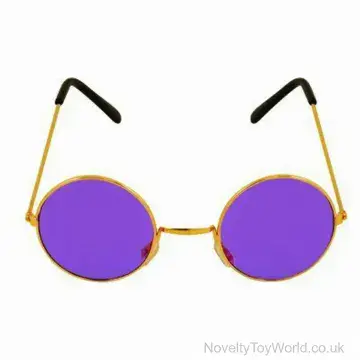 John Lennon Sunglasses - Purple Lens Gold Metal Frame