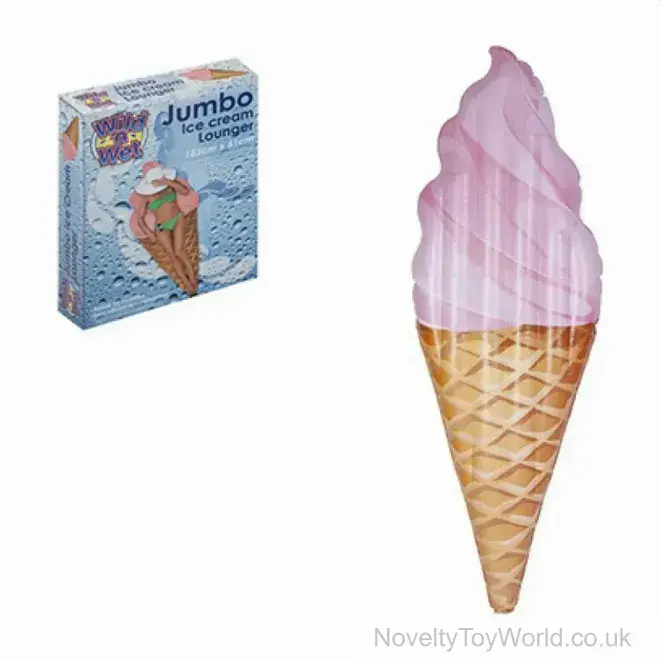Jumbo Ice Cream Novelty Pool Inflatable (180cm) | Bulk Buy Blow Up Loungers