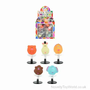 Jungle Animal Head Pop Up Spring Toy (6cm)