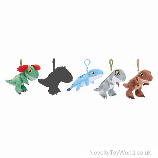 Bulk Buy | Jurassic World Dominion Dinosaur Bag Clips - 5 Assorted (12cm)