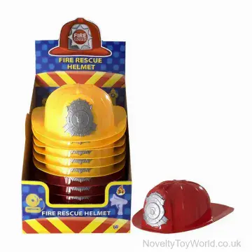 Kid's Fireman Helmet With Badge - Assorted Red & Yellow