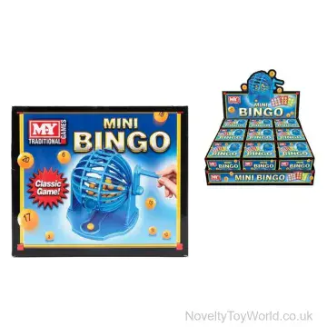 Kid's Mini Bingo Machine with Bingo Cards & 20 Balls - Travel Size (Boxed)