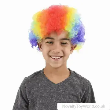 Kid's Rainbow Clown Wig - Fancy Dress Costume Accessory