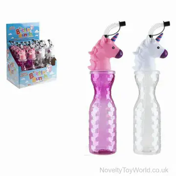 Kids Unicorn Bottle With Straw - 2 Assorted