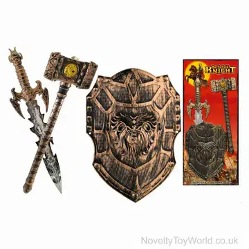 Knight Warrior Kids Toy Battle Sword, Hammer & Shield - Kids Roleplay Weapons