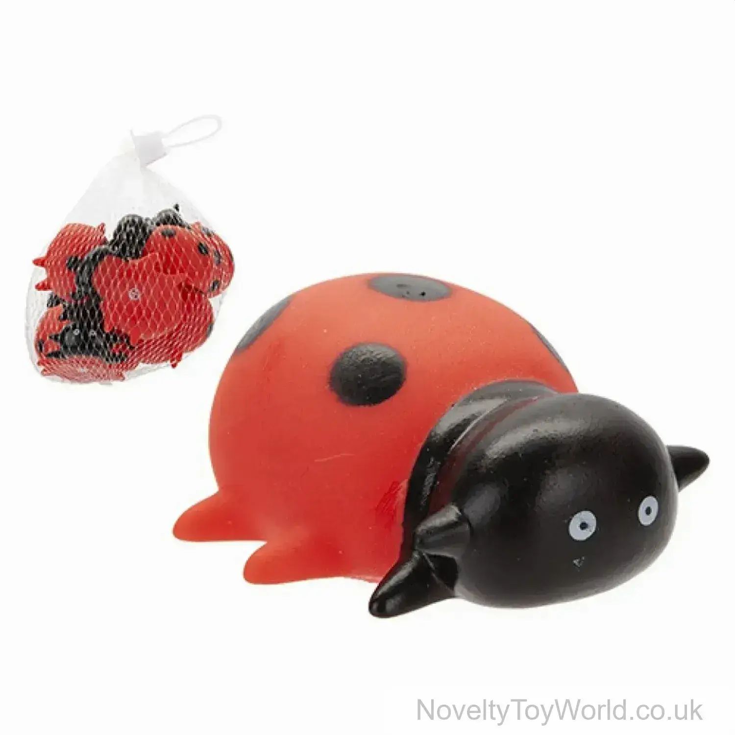 Wholesale Ladybird Rubber Bath Toy (5cm) Priced Per Bag of 12