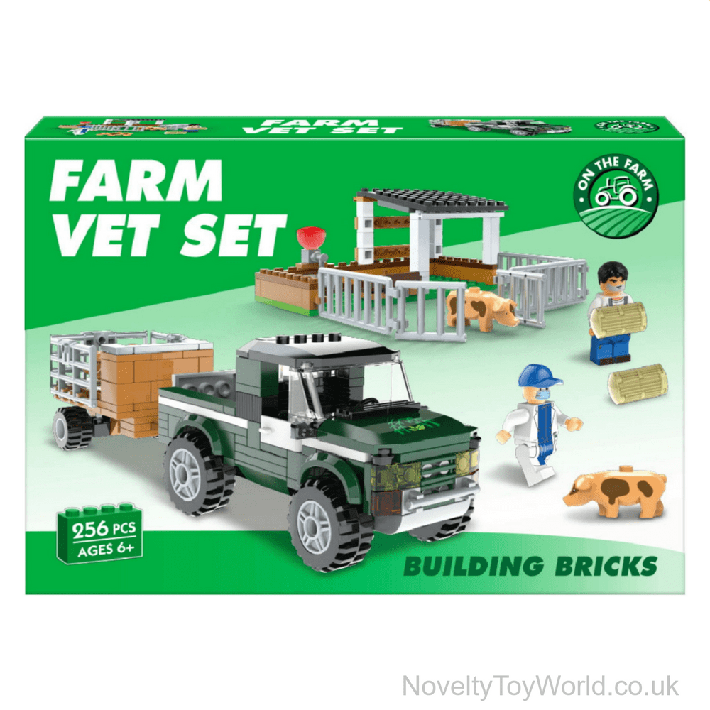 Large 256 Piece Farm Vet Animal Theme Connecting Building Blocks