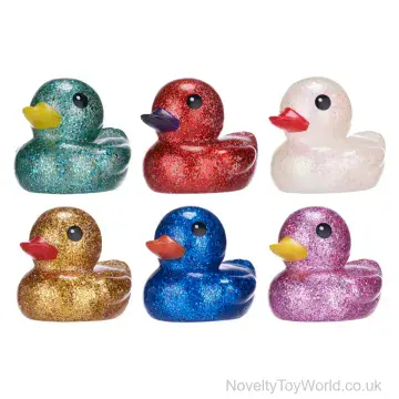 Large Glitter Rubber Duck - Assorted Colours (17cm)