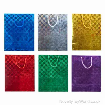 Large Holographic Gift Bag with Reflective Finish - 6 Colours (32cm)