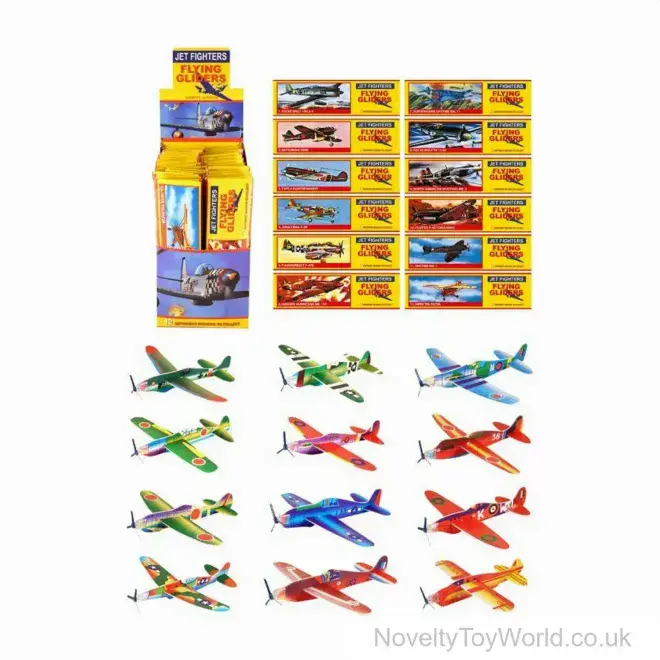 Large Jet Fighter Plane Gliders - 12 Assorted (20cm) | Wholesale Flying Toys