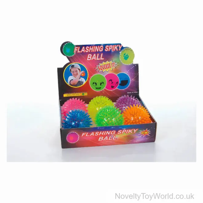 Large Novelty Flashing Light Up Spike Ball (10cm) | Trade Price
