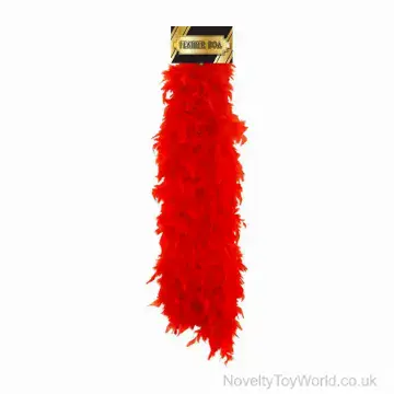 Large Red Feather Boas - Fancy Dress & Photo Booths (150cm)