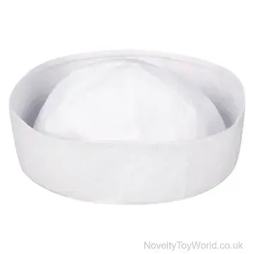 Large White Fancy Dress Sailor Hat - Adult
