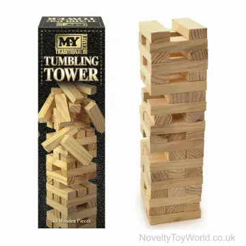 Large Wooden Tumbling Tower Stack Game (26cm)