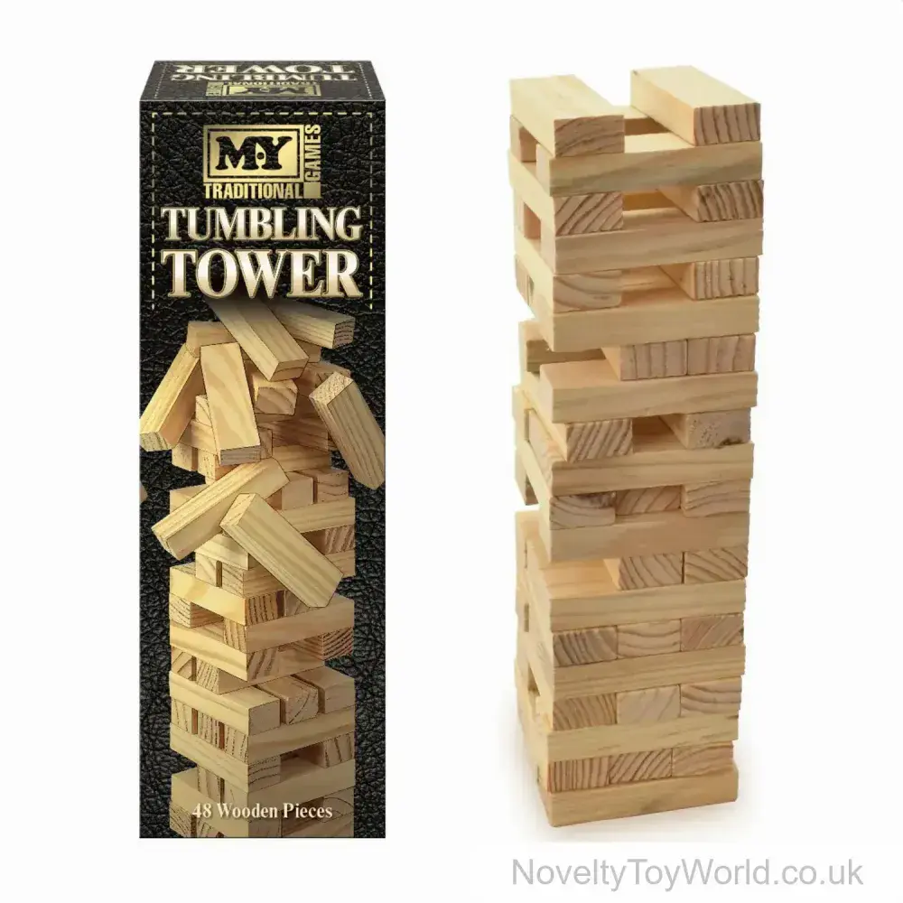 Large Tower Stack Game Large Wooden Tumbling Tower Stack Game (26cm) | Wholesale Indoor Games