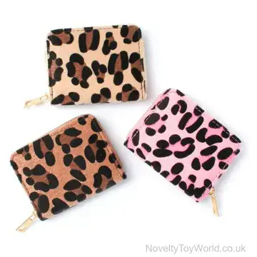 Leopard Print Purse with Zip  - Assorted Colours (11cm)