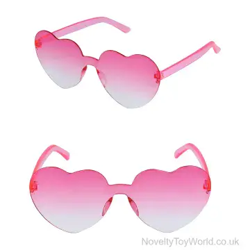 Light Pink Ombre Fancy Dress Heart Glasses - Adult Size