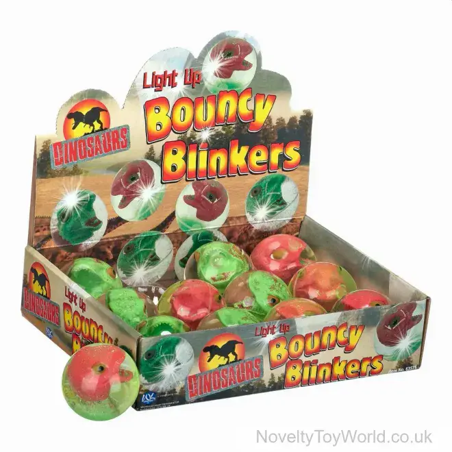 Bulk Buy | Light Up Dinosaur Head Bouncy Balls - Toy Dinosaurs | Wholesale Dino Toys