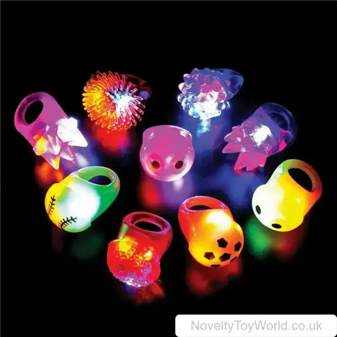Wholesale | Light Up Novelty Rubber Ring Assortment