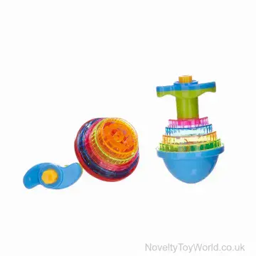 Light Up Push & Spin Spinning Top (8cm)