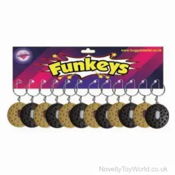 Light Up Round Chocolate Biscuit Keyrings