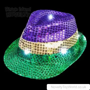 Light Up Sequin Fedora with LED Lights - Adult