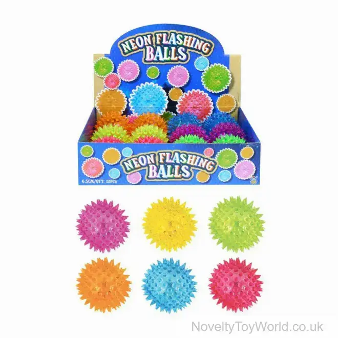 Wholesale Light Up Spikey Bouncy Balls (6.5cm) | Bulk Novelties | Kids Cool Balls